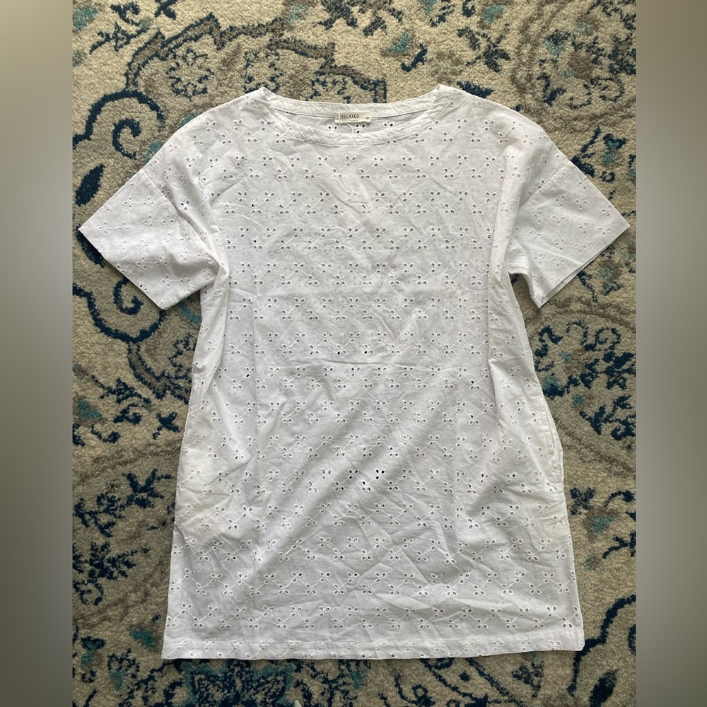NWT Eyelet Lace Tee Shirt Dress